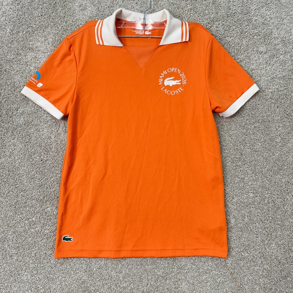 Lacoste Sport Polo Shirt Men S Orange Miami Open 2026 Dry Performance V-Neck